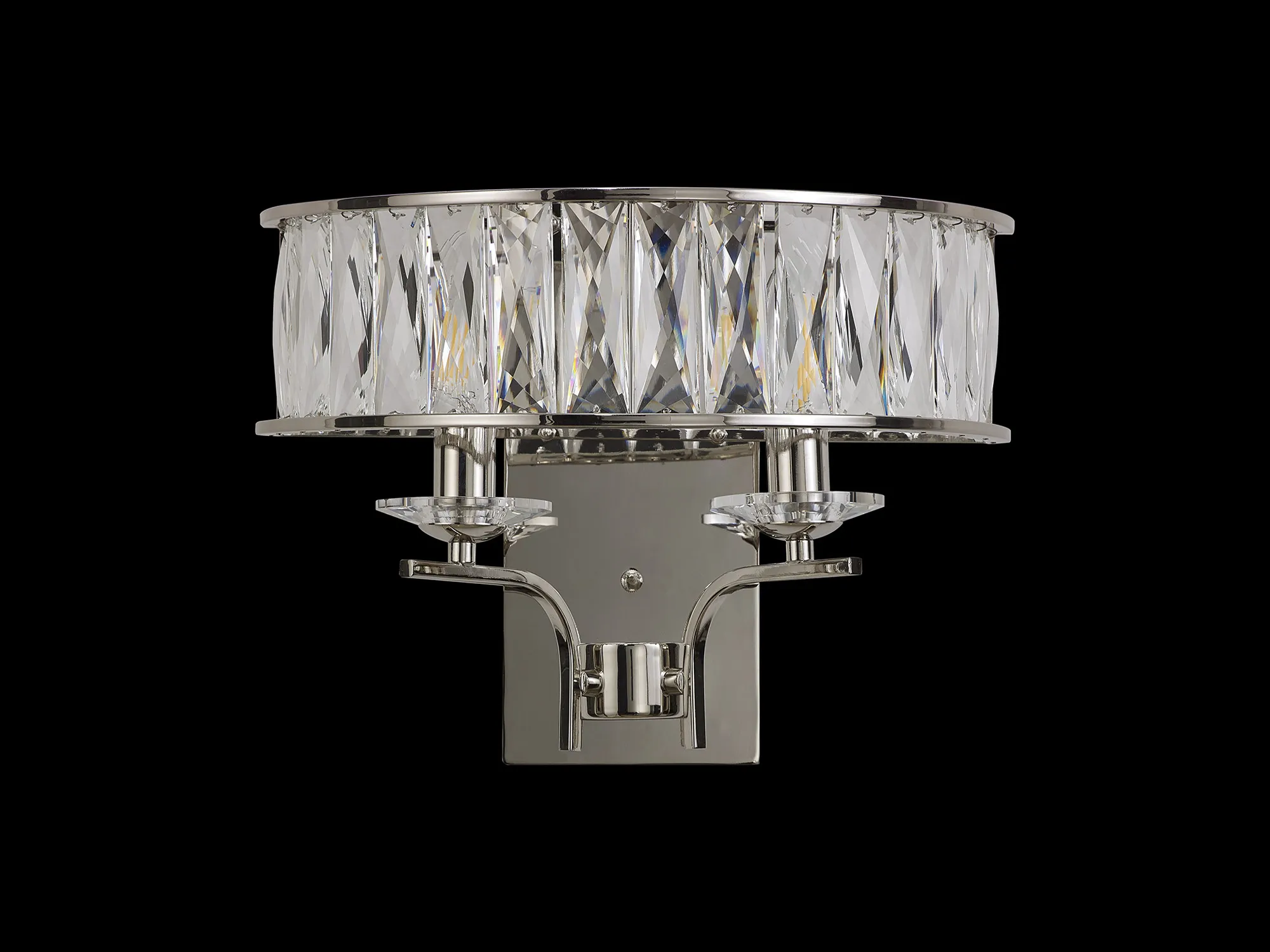 Vivienne Polished Nickel Crystal Wall Lights Diyas Armed Wall Lights